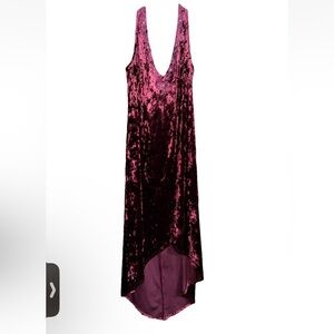 Y2K Vintage Rampage Babydoll Dress Small Velvet Burnout Hi Lo Whimsigoth Vampire